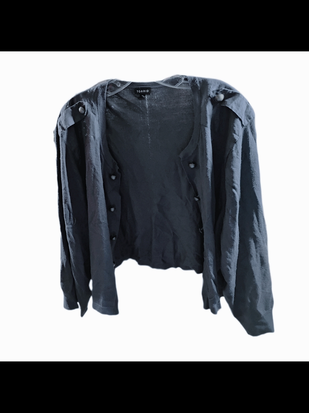 Cropped Military Style Cardigan By Torrid